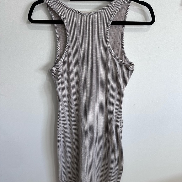 Entro Gray Striped Sleeveless Dress with Side Slits - Picture 6 of 6